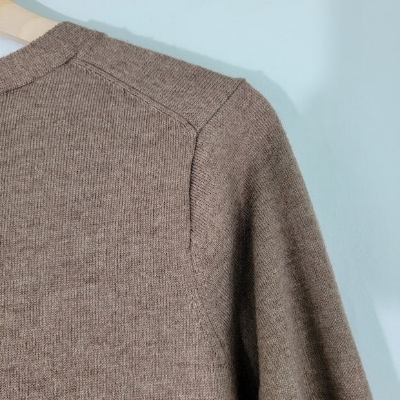 LADY HATHAWAY Women's Brown Wool Blend Button Front Cardigan Size L/G Pockets - Picture 8 of 12